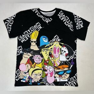 Cartoon Network All Over Print Characters Graphic T-shirt Men XL Black